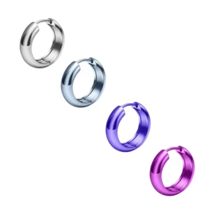 RENSINO ASTM F136 G23 Titanium 16G Anodized Multicolor Septum Hoop Clicker Nose Ring Ear Cartilage Helix Tragus Body Piercing Jewelry