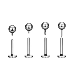 RENSINO ASTM F136 G23 Titanium Internally Threaded Labret Stud Ear Cartilage Tragus Helix Lobe Body Piercing Jewelry for Women