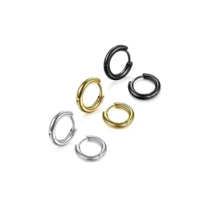 RENSINO ASTM F136 G23 Titanium Round Hoop Earrings European American Punk Style Nose Ring Ear Body Piercing Jewelry