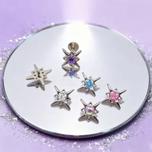 RENSINO ASTM F136 Titanium 16G Cubic Zirconia Labret Stud Earring Tragus Conch Helix Cartilage Lobe Ear Piercing Labret Body Jewelry