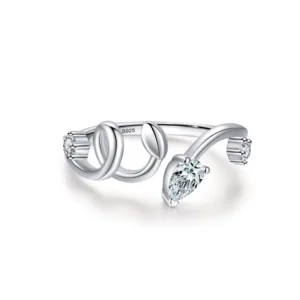 RENSINO Ada Jewelry Ready to Ship Low MOQ 1pc S925 Sterling Silver Women European American Leaf Design Ring