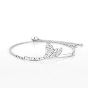 RENSINO Adjustable Macrame Crystal Inset Shaped Jewelry 925 Sterling Silver Women Stretch Bracelets