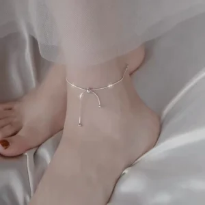 RENSINO Adjustable Minimalist Anklet Cute S925 Silver Tarnish Resistant for Daily Party Wear