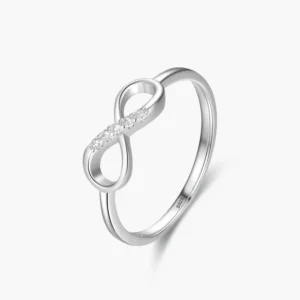 RENSINO Ailmay 100% 925 Sterling Silver Fashion Infinity Love Fine Cubic Zirconia Ring For Women Romantic Wedding Jewelry