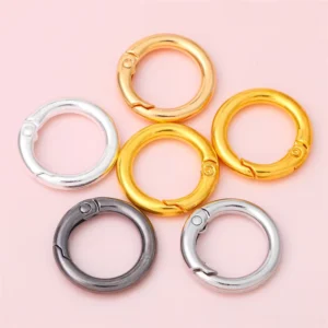 RENSINO Alloy Colored Card Ring Open Spring Ring Round Keychain Bag Hook DIY Jewelry Accessories