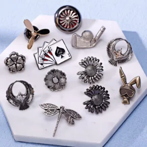 RENSINO Alloy Plated Brooch Corsage Jewelry Pin Badge Accessories Vintage Ins Style All Match Simple Metallic Spring New