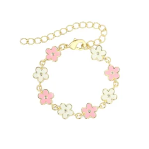 RENSINO Anti Fading Latest Designed Kid Baby Girl Flower Sterling Silver 925 Custom Bangles for Women Enamel 925 Jewellery Bangles