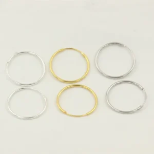 RENSINO Anti Tarnish Endless Hoop Sterling Silver 925 Earrings for Permanent Jewelry Making