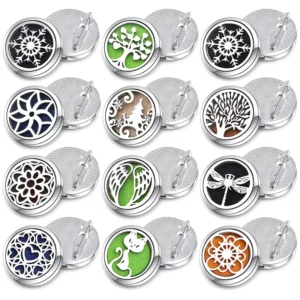 RENSINO Aromatherapy Pins Perfume Essential Oil Diffuser Life Tree Personality Badge Hollowed Out Small Box Exquisite Brooch Dress