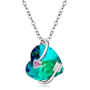 RENSINO Arrow of Heart Shape Pendant Necklaces Jewelry Authentic 925 Sterling Silver for Fashion Women Necklace Jewelry Making Gift