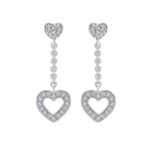 RENSINO Attractive Heart Chain Earring Silver 925 for Women Earrings