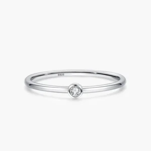 RENSINO Authentic 925 Sterling Silver Minimalist Fashion Shiny Clean Zircon Women’s Low Allergy Wedding Jewelry