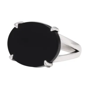 RENSINO Authentic 925 Sterling Silver Oval Agate Stone Turkish Ring for Men Women Prong Setting Elegant Fine Jewelry