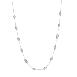 RENSINO BQN02 Necklace for Women Shapely 14k Gold Plated and Cubic Zirconia 925 Sterling Silver Choker Necklace Fine Jewelry