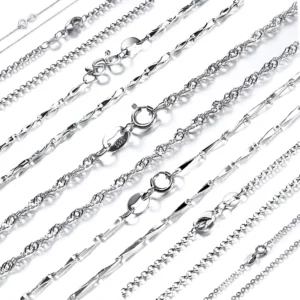 RENSINO BSC 2 High Quality Cadena De Plata 925 Sterling Silver Chains Jewelry Making Thin Necklace Silver Chain for Women