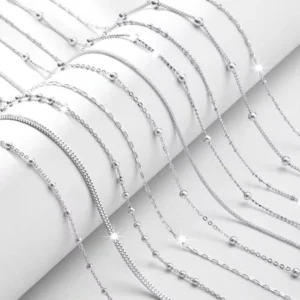 RENSINO BSC 6 Cadena De Plata 925 Italiana Chain Jewelry Snake Bone Twisted Silver Chains in Bulk