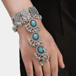RENSINO BZ1949 Cross border Vintage Ethnic Indian Buddhist Style Fashion Zinc Alloy Silver Plated Charm Bracelet Women’s Jewelry