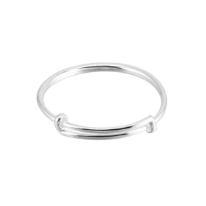 RENSINO Baby Jewelry Solid Pure 999 Sterling Silver Bangles Unique Simple Adjustable Fine Jewelry for Children Kids with Gift Box