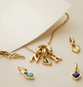 RENSINO Bespoke 925 Sterling Silver Charm With Clasp For Bracelet Necklace Initial Charm Custom Real Gold Vermeil Jewelry OEM ODM