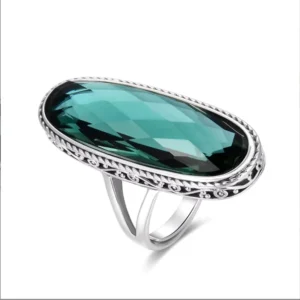 RENSINO Best Friend Jewelry in Dubai Big Stone Long Ring 925 Silver