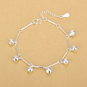 RENSINO Bijoux Fashion Silver Color Bell Charm Silver Women Bracelets