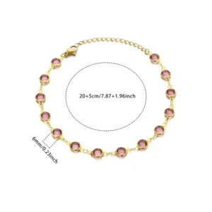 RENSINO Boho Style Multicolored Micro Rainbow Crystal Anklets Women Personalized Fashion Jewelry