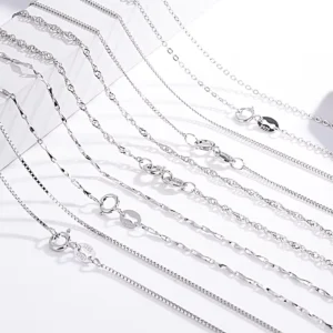 RENSINO Box Figaro Snake Roll Solid Rope Jewelry 925 Silver Chains Necklace Italian 925 Sterling Silver Chain Bulk