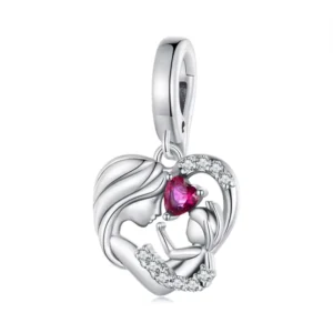 RENSINO Bracelet Designer Inspired Heart Charm Decorative Cute Diy Necklace Sterling Silver Charms for Jewelry Making