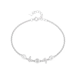 RENSINO Bracelet With Butterfly Cubic Zircon 925 Silver Bracelets for Wrist Women Jewelry Set Party