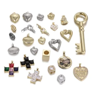 RENSINO Brass Alloy Charms Bulk Gold Silver Plated Enamel & Zircon Pendants for Women DIY Jewelry Accessories