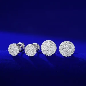 RENSINO Bulk 925 Sterling Silver Fashion Cute Earrings Small Stud Vvs Miossanite GRA Fine With Certificate Gold Plated