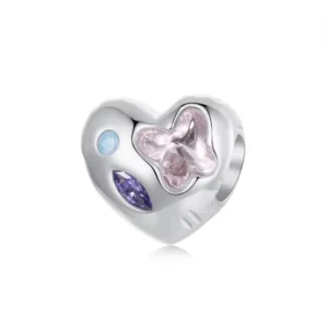RENSINO Bulk Designer Inlay Zircon Opal Small Charm Diy Jewellery butterfly Sterling Silver 925 Bracelet Heart Beads Charms