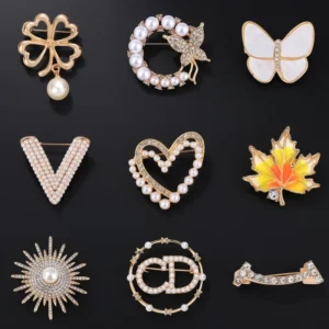 RENSINO Butterfly Design Brooch Fashion Metal Flower Bulk Rhinestone Pin Designer Ladies Wedding Gift