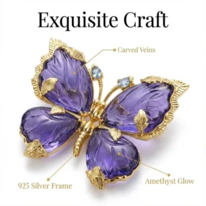 RENSINO Butterfly Design Light Luxury 925 Sterling Silver Insect Theme Brooch Embellishment Corsage