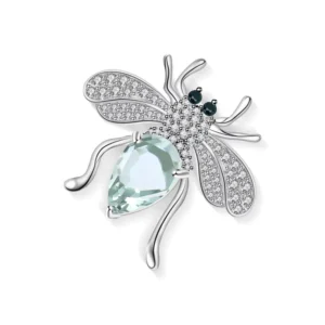 RENSINO C5202BH Abiding Fine Jewelry 925 Sterling Silver Wedding Natural Prasiolite Stone China Brooches