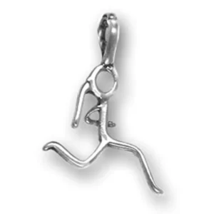 RENSINO CN186444 Simple Line Silver Plated Figure Running Girl Pendant Marathon Runner Charms Jewelry Making