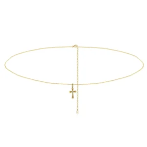 RENSINO CW03 Sexy Cross Waist Chain Minimalist Cross Belly Belt Chain Bikini Stomach Fashion Body 925 Silver Jewellery