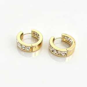 RENSINO CZ Retro Gold Plated Earrings 925 Silver Ear Needles Low Sensitivity Anti Fading Fashion Hook Earrings