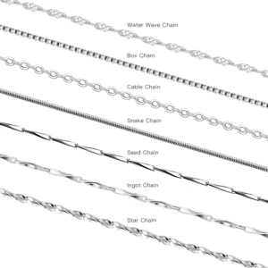 RENSINO Cable Water Wave Box Star Snake Ingot Seed Chain Italian 925 Sterling Silver Jewelry Chains Necklace Silver Chains