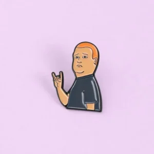 RENSINO Cartoon Comedy TV Show Boy Zinc Alloy Angel Cross Fashion Pins Funny Quote Love You Gesture Lapel Brooch