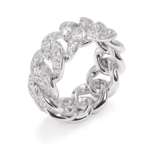 RENSINO Chain Ring Men Cool Dainty Silver 925 Chunky Rings Unisex Casual Rings