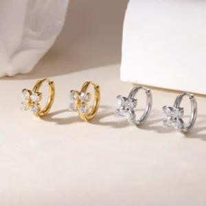 RENSINO Charm Fashion Classic Stainless Steel Drop Earrings Silver Gold Plated Ear Buckle Sweet New Style Light Luxury Simple Exquisite