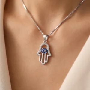 RENSINO Charm Pendants Religious Rhodium Plated Cubic Zirconia Devil Eye Retro 925 Sterling Silver Fine Jewelry