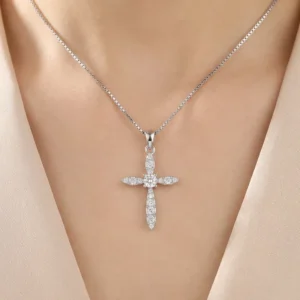 RENSINO Charm Pendants Rhodium Plated Cubic Zirconia Cross Christian God Retro 925 Sterling Silver Fine Jewelry Unisex