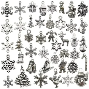 RENSINO Charms Metal Zinc Alloy for Christmas Decoration Antique Silver Color Mixed Pendants
