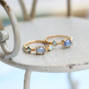 RENSINO Christmas Jewelry 925 Sterling Silver Blue Moonstone Rings Custom Crystal Engagement Ring for Women London Blue Topaz Ring
