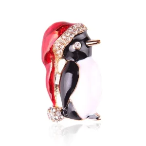 RENSINO Christmas Penguin Enamel Alloy Brooch Women’s Pin Jewelry Gift