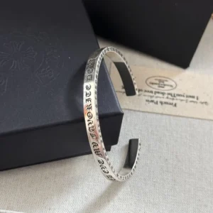 RENSINO Chrom Hearts Cross Charm Bracelet Bangles Men’s Women’s Silver Plated Jewelry Copper Alloy Vintage Design Fashion Gift