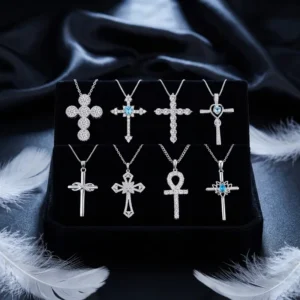 RENSINO Classic 925 Sterling Silver Exquisite Christian Faith Cross Suitable for Both Men and Women Necklace Jewelry
