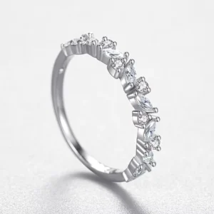 RENSINO Classic 925 Sterling Silver Wedding Rings Fashion Ring Cubic Zirconia Luxury Fiine Jewelry for Women